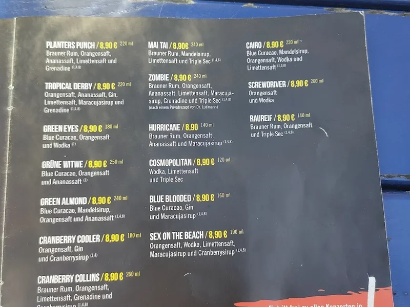 menu 2 of Papa Joe's Biersalon Klimperkasten