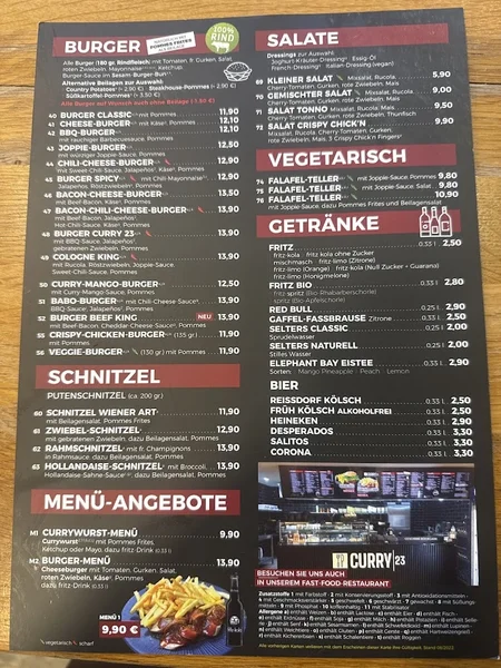 menu 1 of Curry 23 Köln