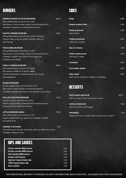 menu 0 of Green Smoke Cologne - BBQ Restaurant Köln