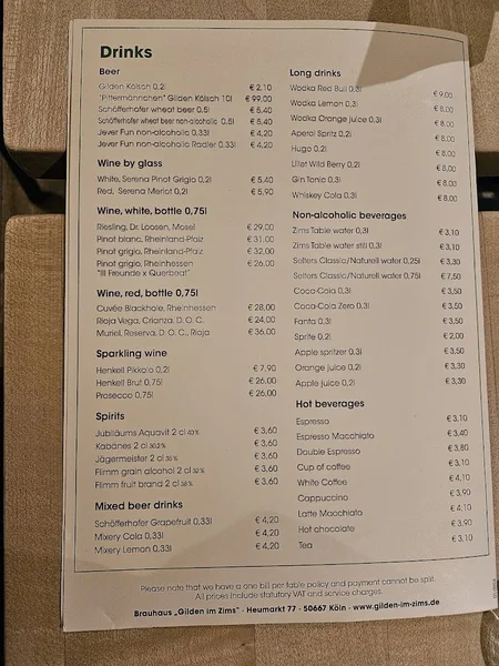 menu 2 of Gilden im Zims “Heimat kölscher Helden”