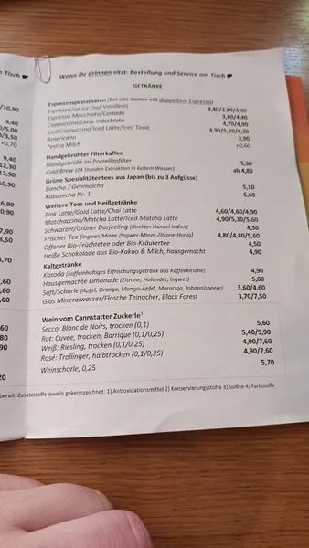 menu 2 of Café DA