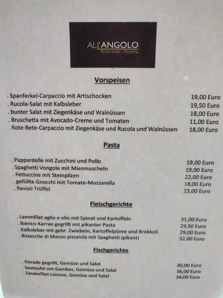 menu 0 of All Angolo