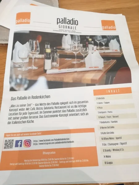 menu 0 of Restaurant Café Palladio