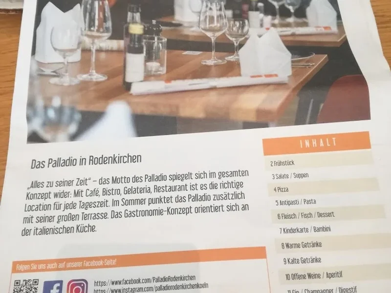 menu 0 of Restaurant Café Palladio