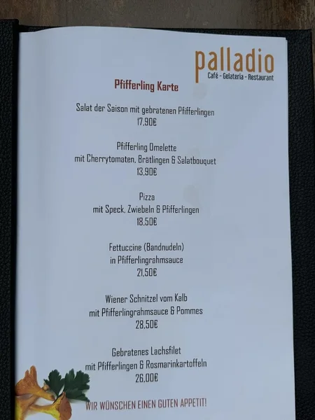 menu 1 of Restaurant Café Palladio