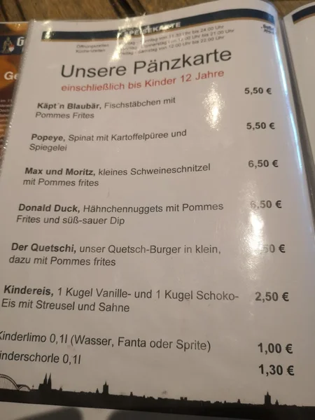 menu 1 of Brauhaus Quetsch