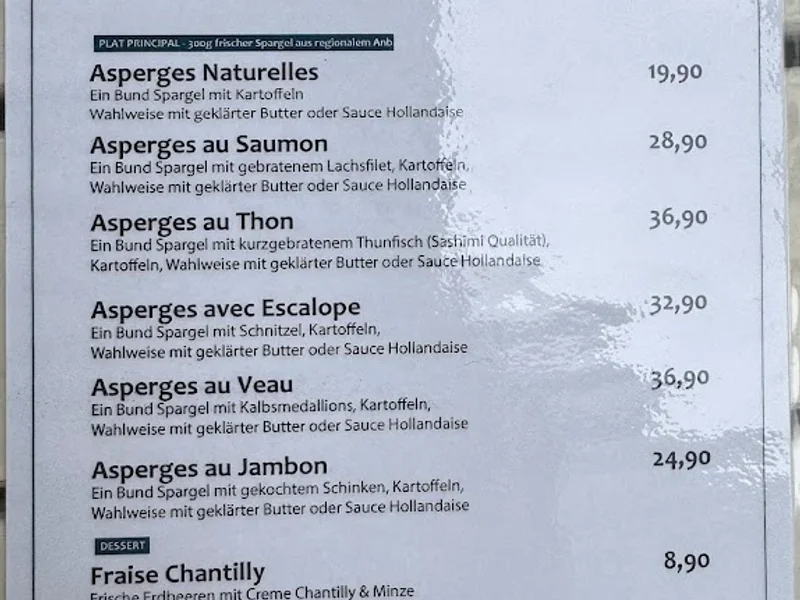 menu 1 of Café de Paris Cologne