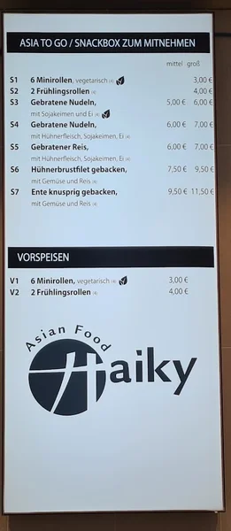 menu 2 of Haiky Asian Food