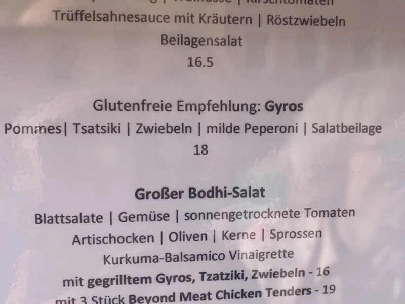 menu 0 of Bodhi | Nürnberg