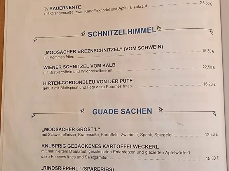 menu 0 of Alter Wirt Moosach
