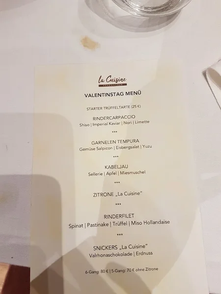 menu 2 of La Cuisine Rademacher