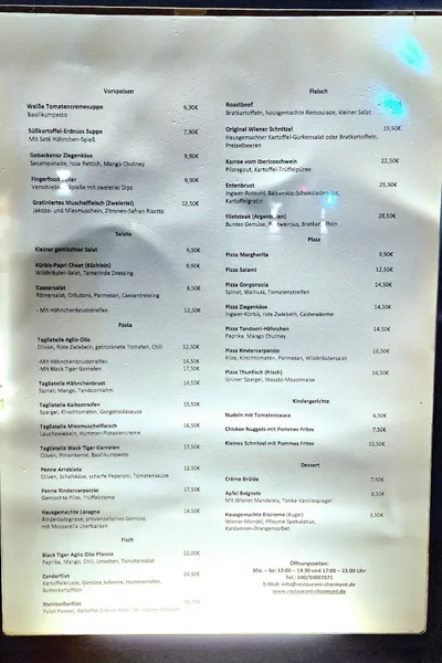 menu 0 of Restaurant Charmant