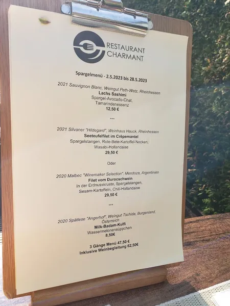menu 1 of Restaurant Charmant