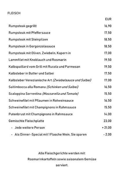 menu 0 of La Piazzetta