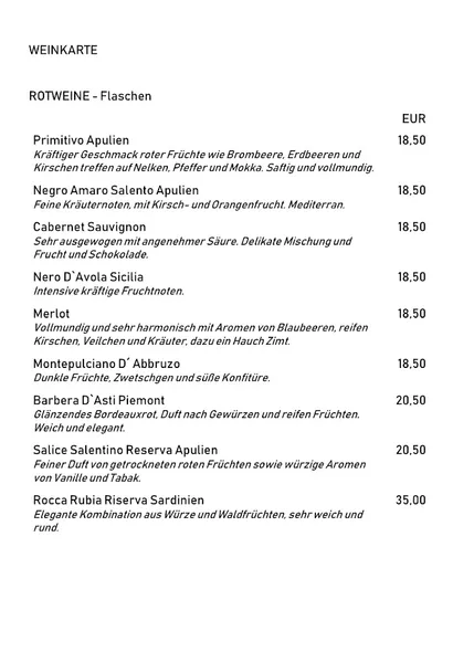 menu 1 of La Piazzetta