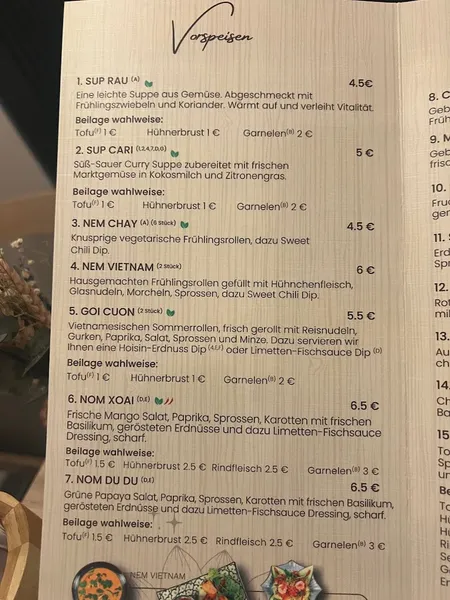 menu 2 of Sen Kitchen