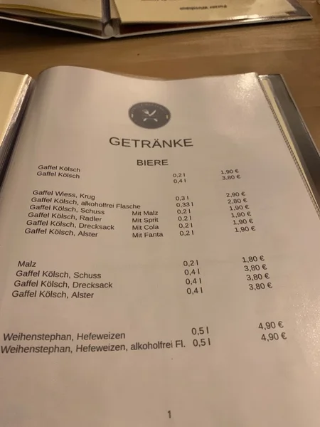 menu 2 of Porzer Wirtshaus