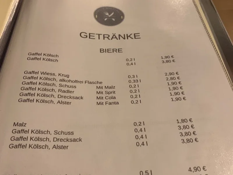 menu 2 of Porzer Wirtshaus