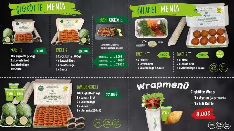 menu 2 of Veganland Çiğköfte Porz