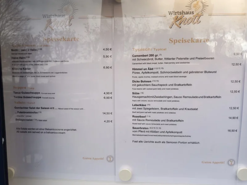 menu 0 of Wirtshaus Knott