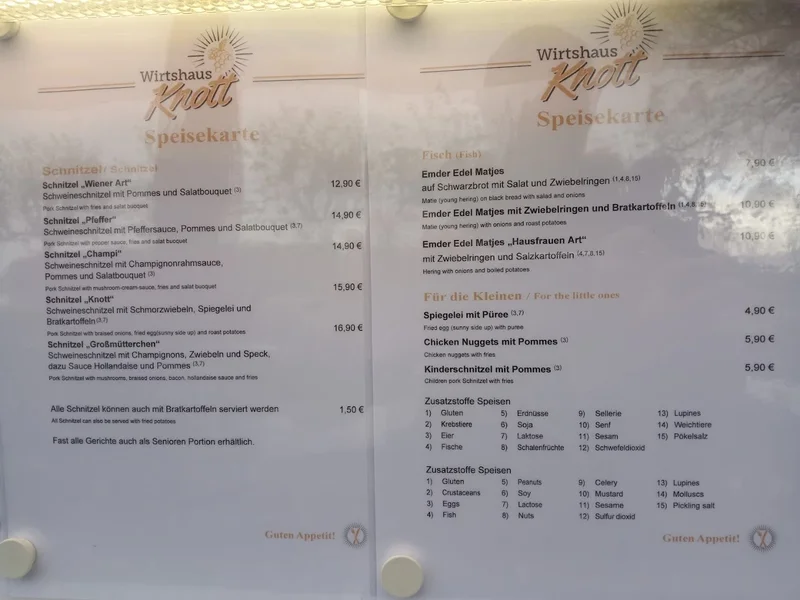 menu 1 of Wirtshaus Knott