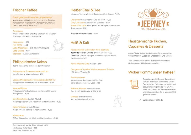 menu 1 of Jeepney Café Nord