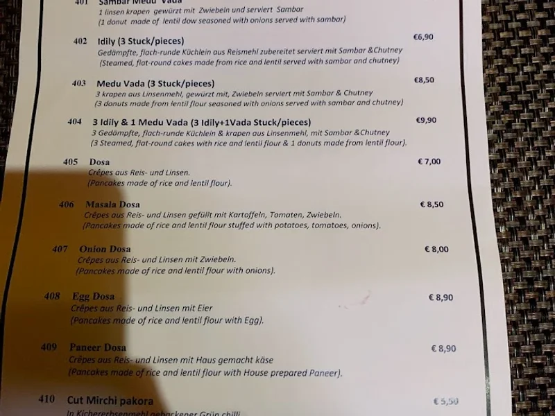 menu 2 of Hindura Indisches Spezialitäten Restaurant