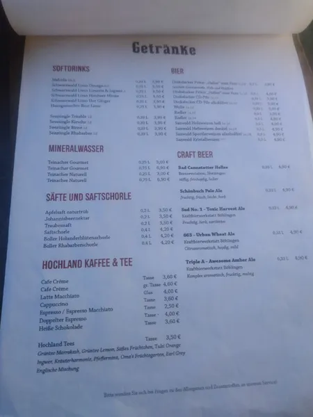 menu 1 of Der Rote Hirsch