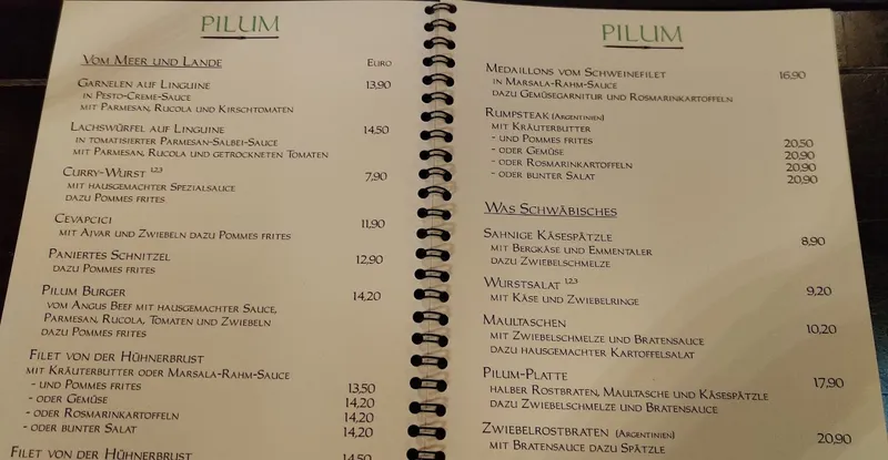 menu 0 of PILUM