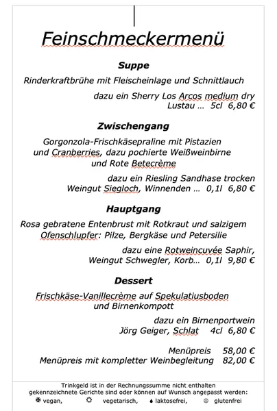 menu 2 of Weinstube am Stadtgraben