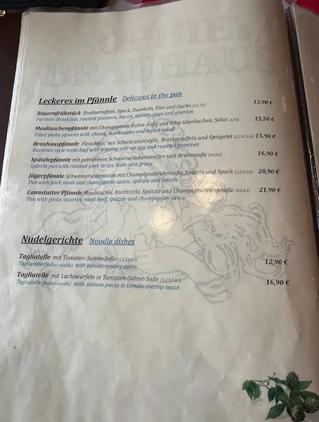 menu 0 of Sophie's Brauhaus Bad Cannstatt