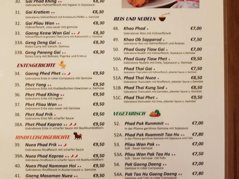 menu 0 of Thai Food