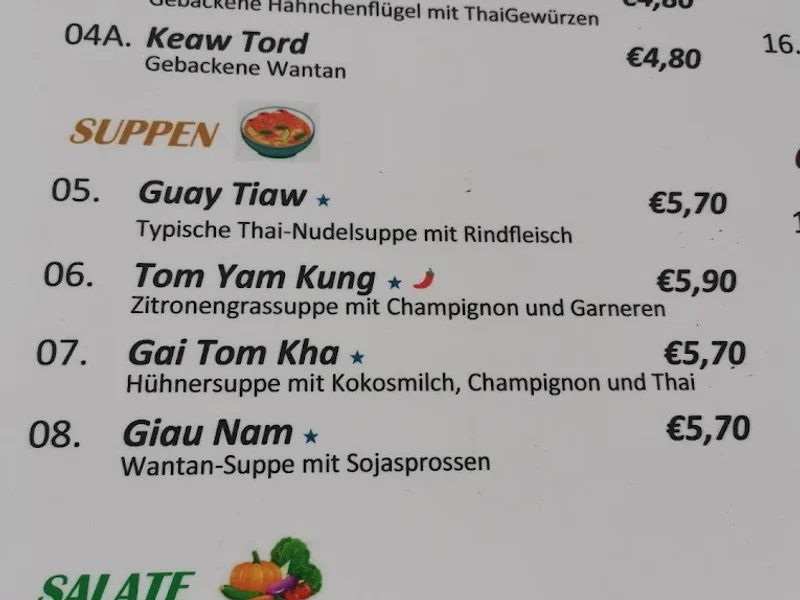 menu 2 of Thai Food