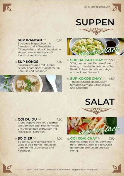 menu 2 of HO GUOM - Vietnamese Kitchen