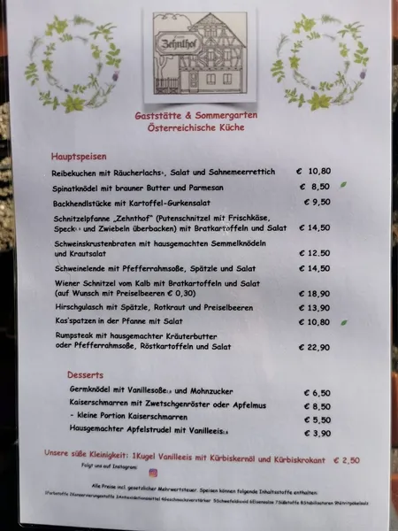 menu 0 of Zum Zehnthof
