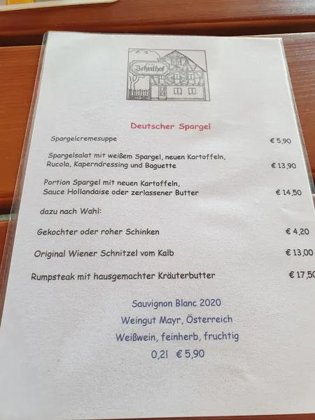 menu 1 of Zum Zehnthof