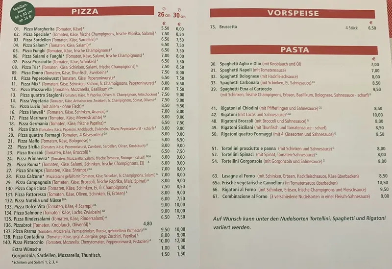 menu 0 of Pizzeria Dolce Vita