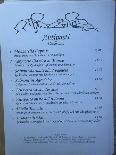 menu 1 of La CUCINA