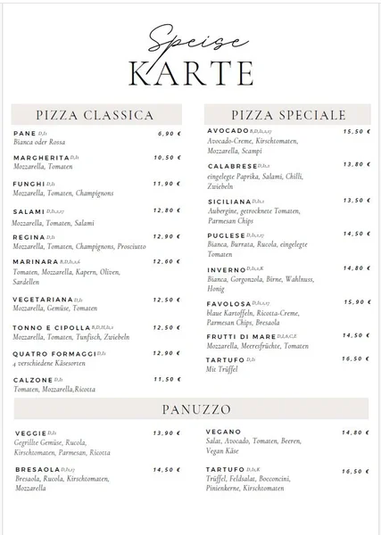 menu 1 of Dolce Vita
