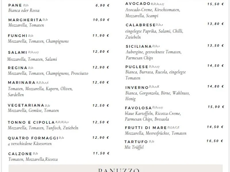 menu 1 of Dolce Vita