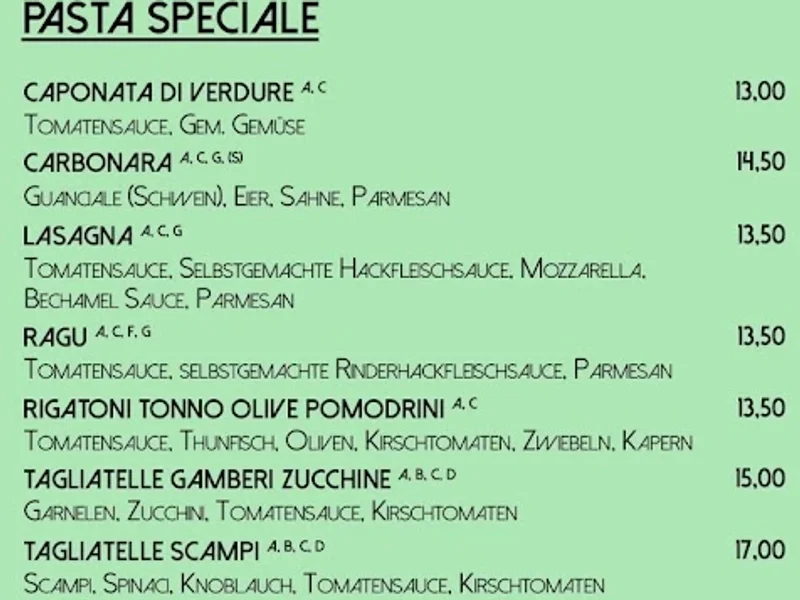 menu 0 of A Domani Pizza • Pasta • Bar