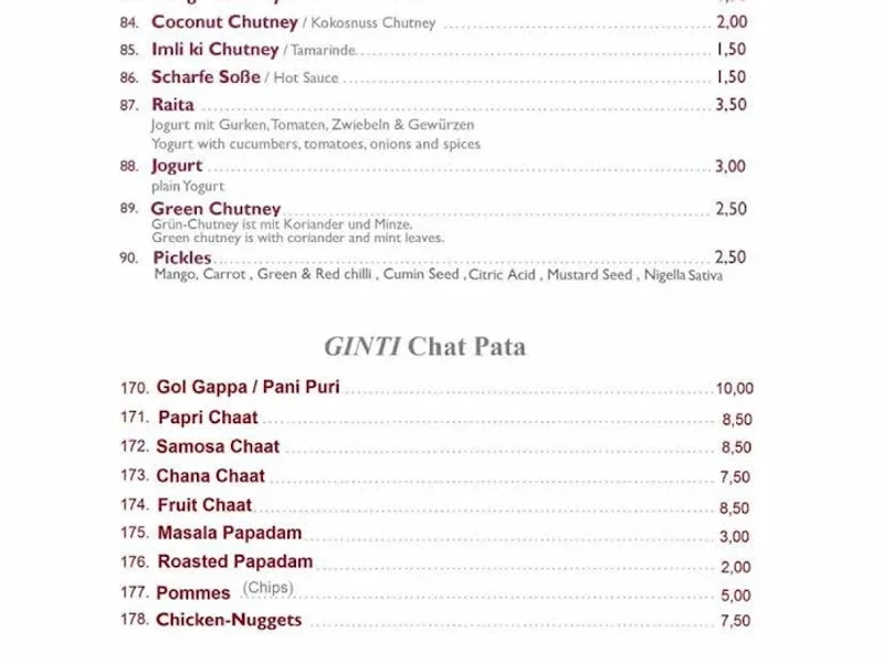 menu 2 of Ginti