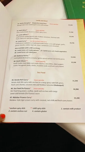 menu 1 of Indisches Restaurant Kamasutra