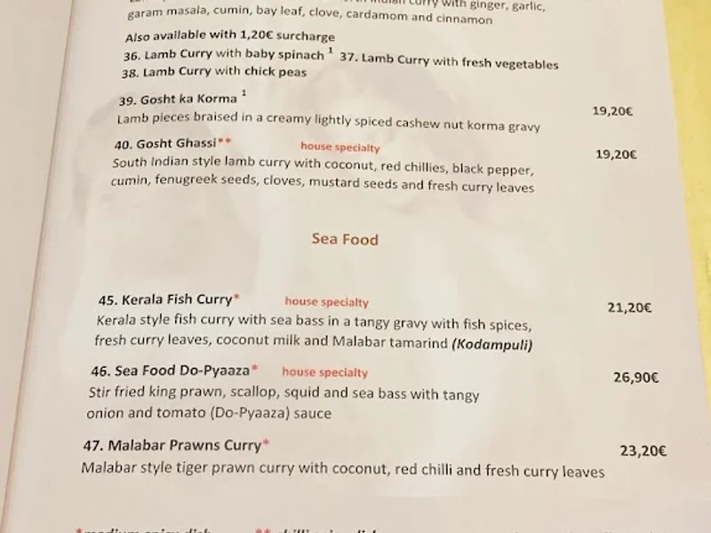 menu 1 of Indisches Restaurant Kamasutra