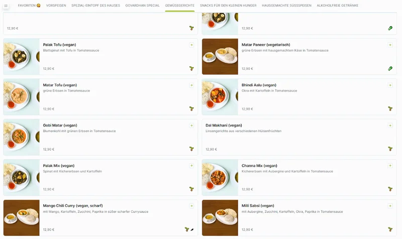 menu 0 of Govardhan Restaurant