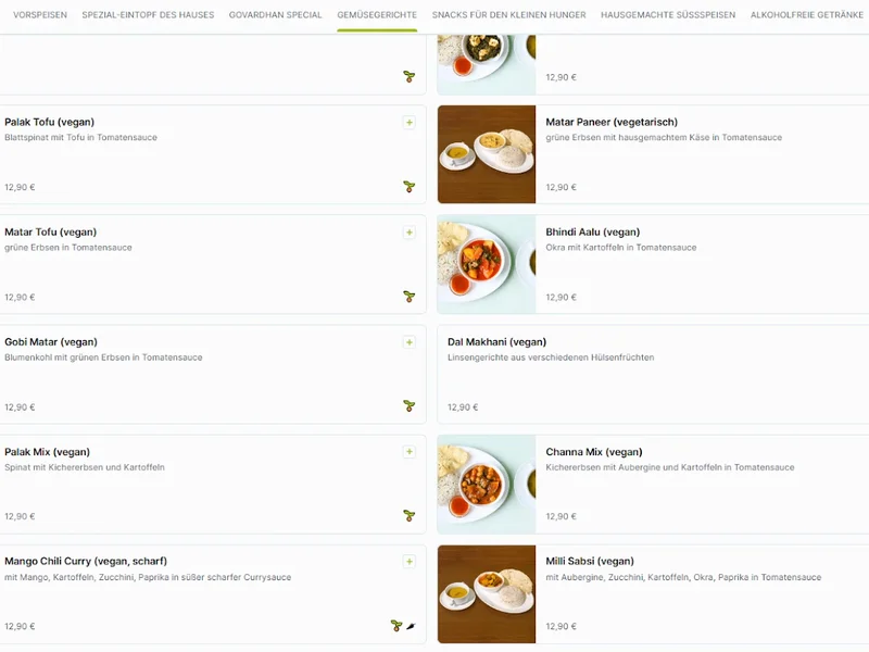 menu 0 of Govardhan Restaurant