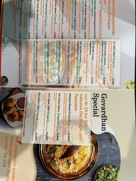 menu 1 of Govardhan Restaurant