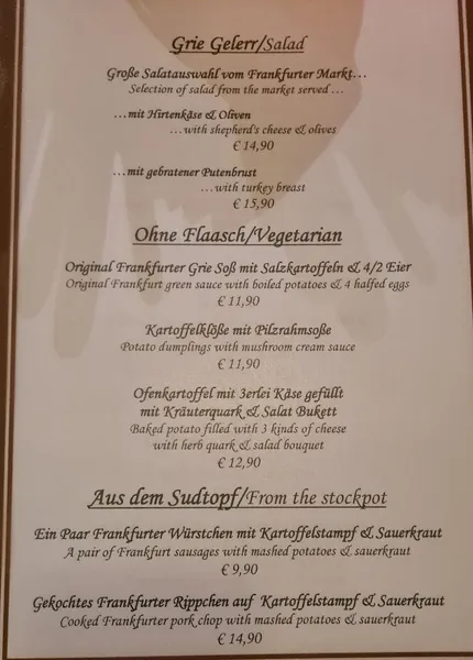 menu 2 of Bier- & Apfelweinlokal Friedberger Warte