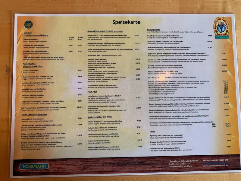 menu 0 of Frankfurter Äpfelwein Botschaft