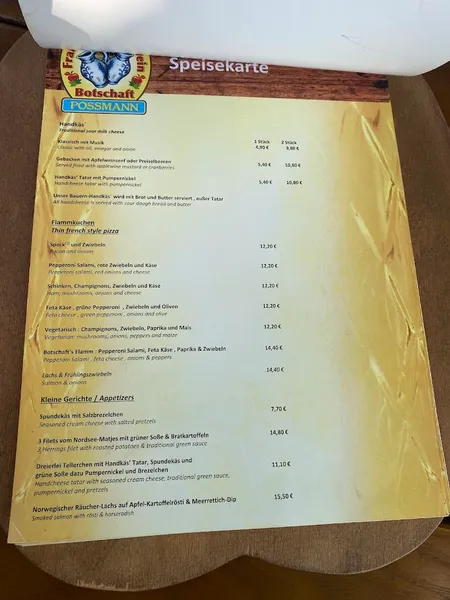 menu 2 of Frankfurter Äpfelwein Botschaft